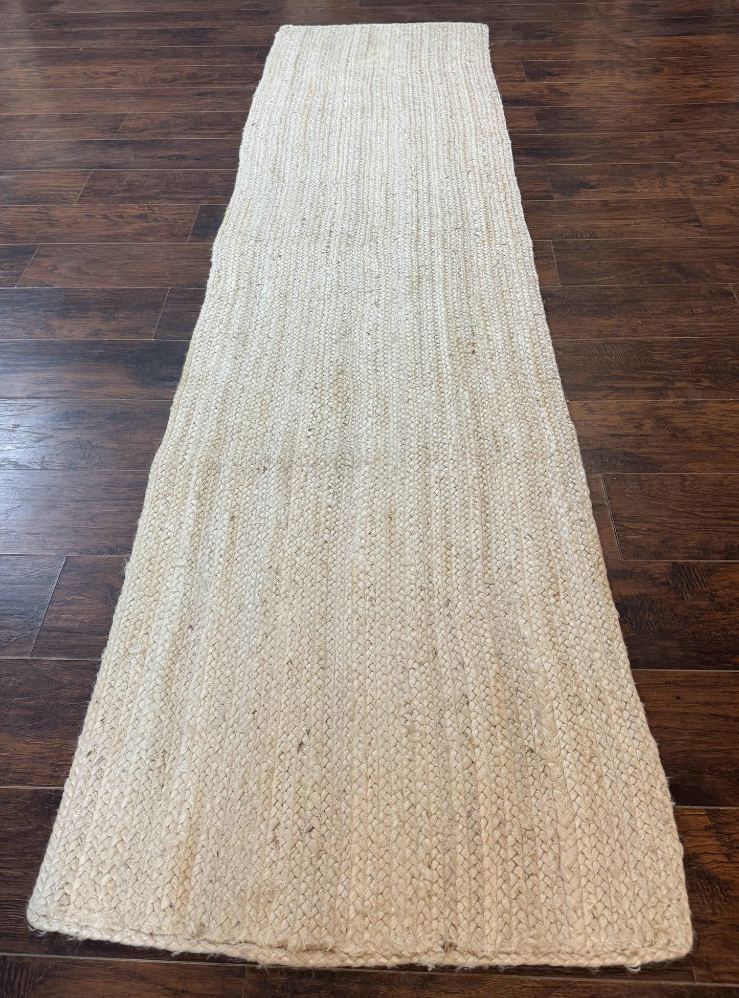 Modern Jute Runner Rug 2.7 x 10, Rug for Hallway or Kitchen, Farmhouse Rug