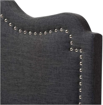 Elegant Upholstered Dark Gray Queen Headboard for Bedrooms