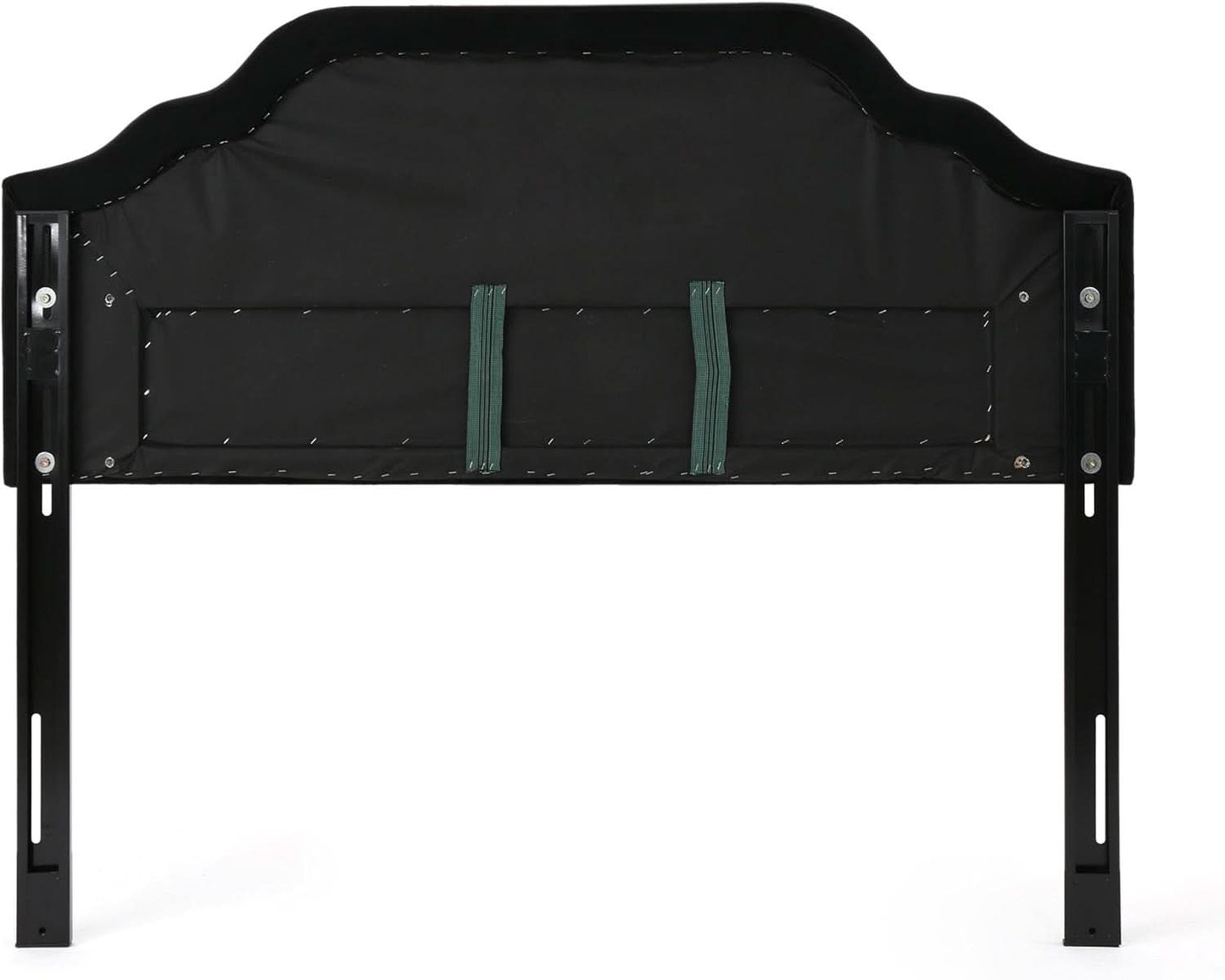 Contemporary Black Velvet Headboard with Button Tufted Design