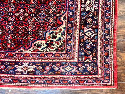 Large Persian Tribal Rug 11x17, Palace Sized Wool Handmade Vintage Carpet, Oversized Hand Knotted Rug, Red, Hamadan Dargazin Rug