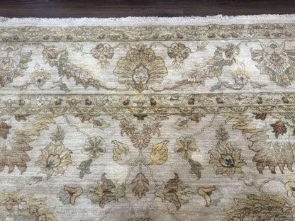 Palace Size Rug 12x15, Neutral Light Colors, Oat, Peshawar Chobi Oushak Rug, Handmade Wool Rug
