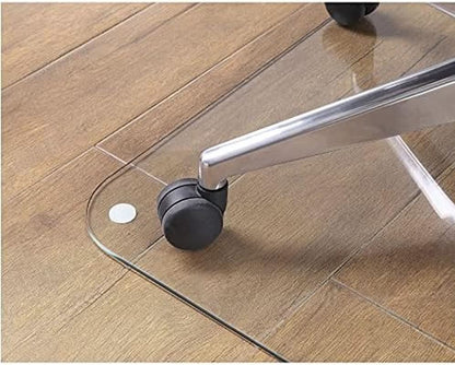 46 Inch Tempered Glass Office Chair Mat Protects Floors