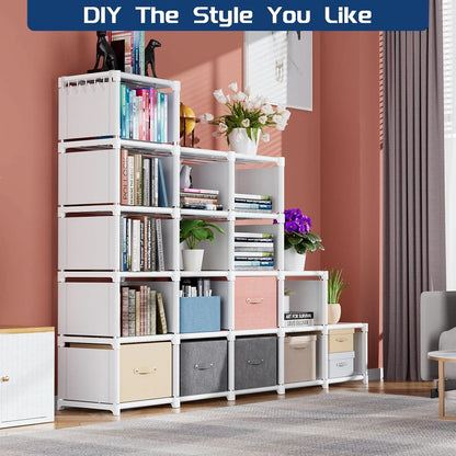 18 Cube Black Bookcase Storage Organizer Tall Metal