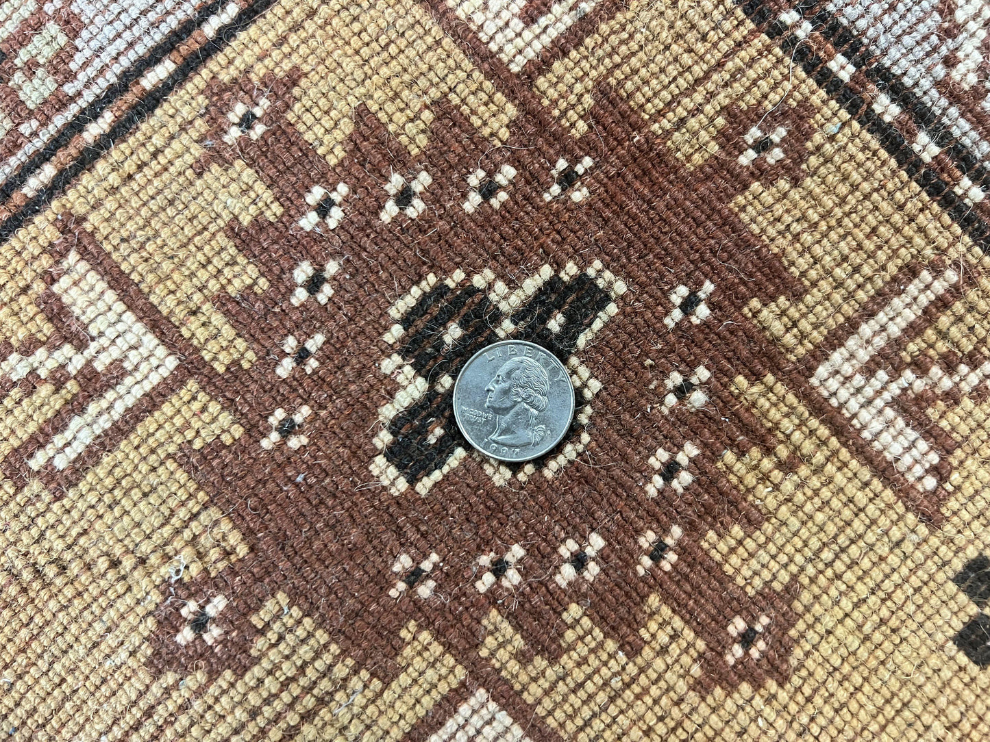 Turkish Rug 7x10, Wool Hand Knotted Vintage Carpet, Geometric Kazak Pattern