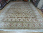 8' 5" X 12' Handmade India Agra Floral Oriental Wool Rug Tea Washed Carpet Nice