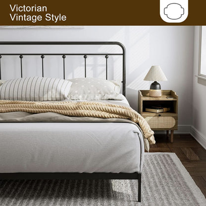 Adjustable Height Metal Headboard in Farmhouse Victorian Style