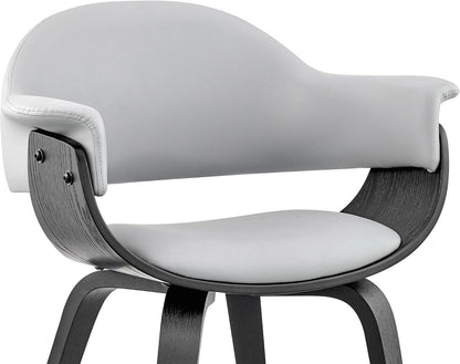 Adalyn Faux Leather Dining Room Accent Chair Gray Black Wood Base