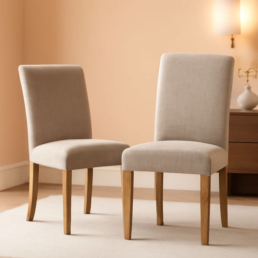 Abbott Parson Dining Chairs Light Tan Linen Set of 2