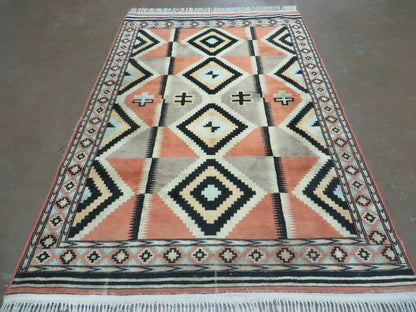 4' X 6' Vintage Handmade Turkish Melas Oushak Wool Rug Carpet Mehrab Red Nice