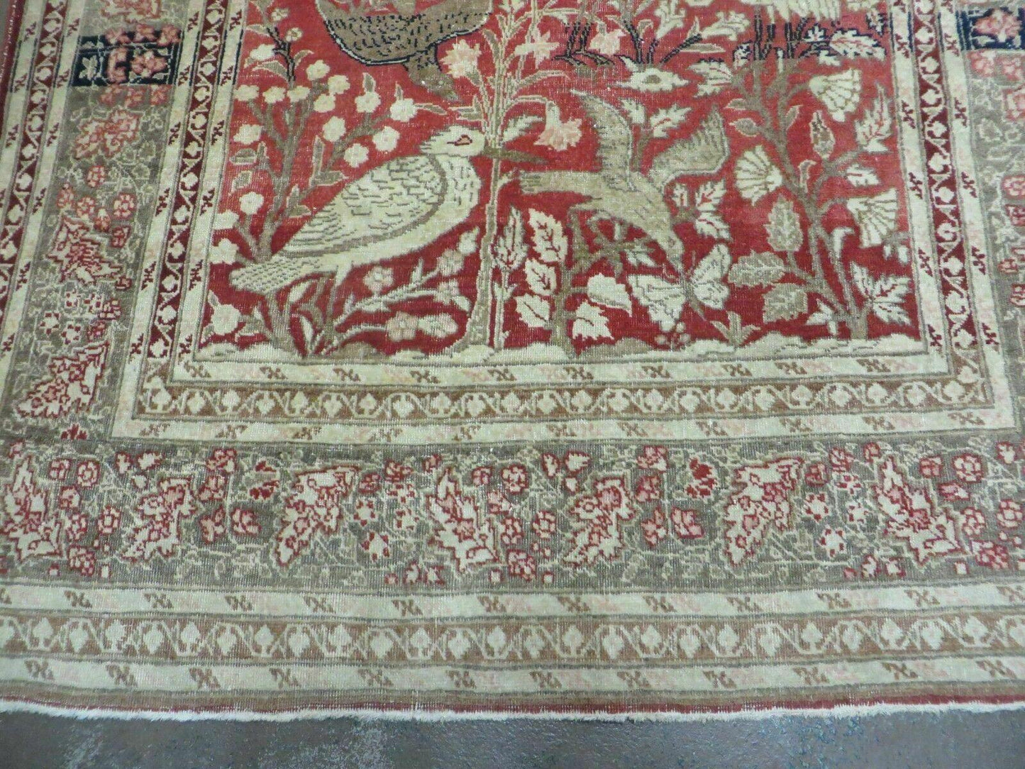 4' X 6' Antique Handmade Turkish Tree Of Life Oriental Wool Rug Birds Red