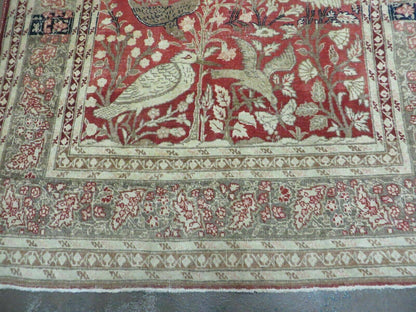 4' X 6' Antique Handmade Turkish Tree Of Life Oriental Wool Rug Birds Red