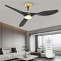 52 Inch Black Gold Indoor Ceiling Fan With LED Light
