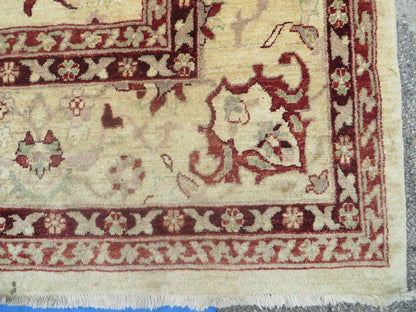 10' X 14' Vintage Hand Knotted Made Indian Agra Wool Rug Vegetable Dyes