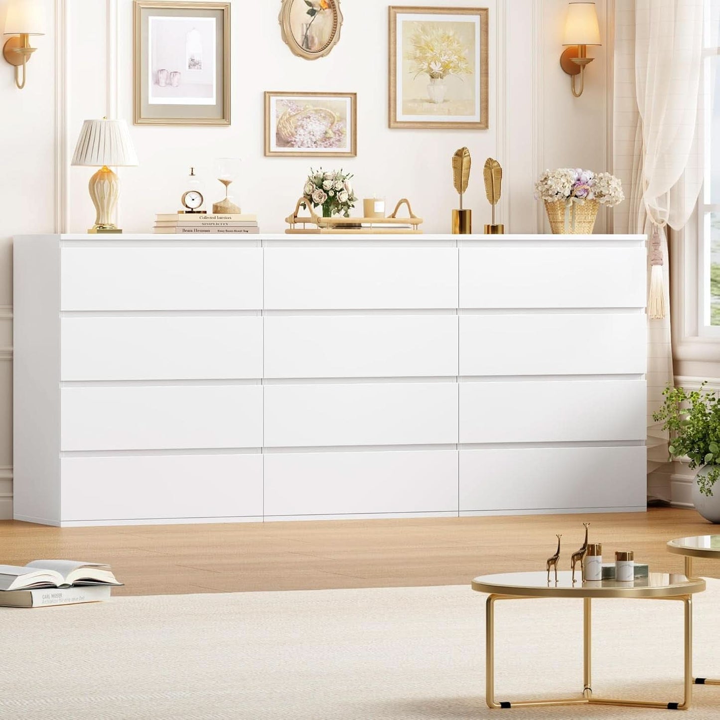 White Four Drawer Dresser Ultra Minimalist Cabinet