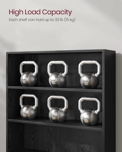Vasagle Custos 3 Tier Ebony Bookshelf With Adjustable Shelves