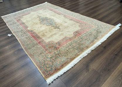 Persian Kerman Rug 6x9, Pastel Colors, Semi Open Field