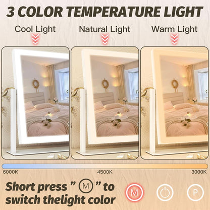 13x17 Makeup Vanity Mirror With Lights Dimmable Touch Screen