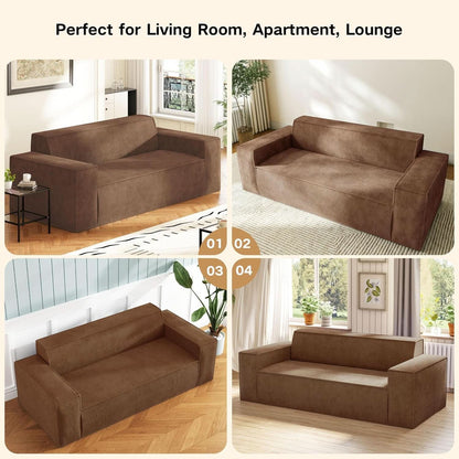 Sofa In A Box Memory Foam Brown Couch For Living Room