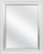 23x29 White Woodgrain Wall Mirror With Beveled Edge