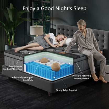 Queen Memory Foam Hybrid Mattress Cooling Gel Layer