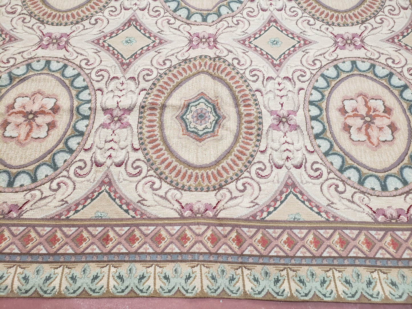 New Needlepoint Rug, 6x9 Needlepoint Carpet, Flatweave Rug, Vicotorian French European English Decor, Elegant Rug for Living Room, Handmade