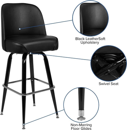 Swivel Bucket Seat Metal Barstools for Stylish Dining