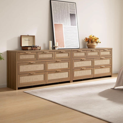 FiftySevenInch Boho Dresser Reclaimed CaramelOak Finish