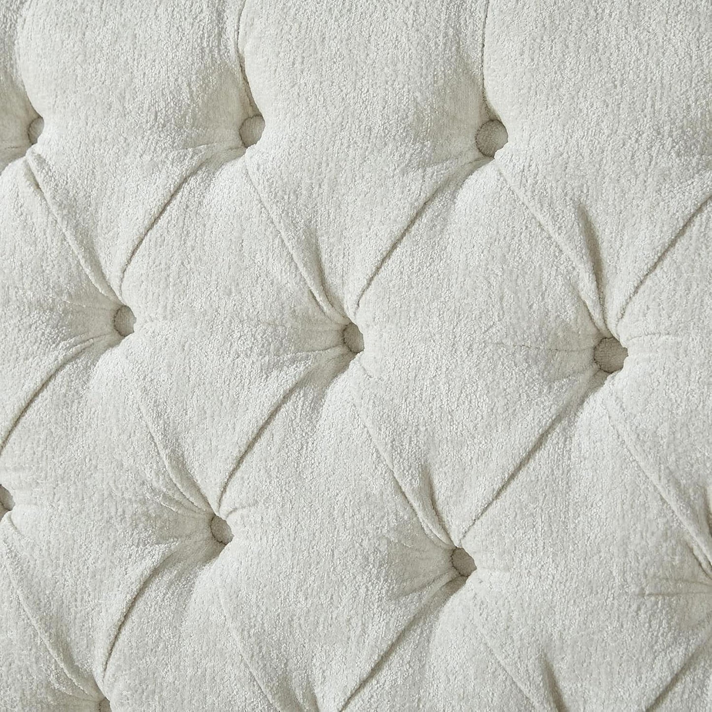 Queen Size Chenille Upholstered Sleigh Platform Bed with Button Tufted Headboard