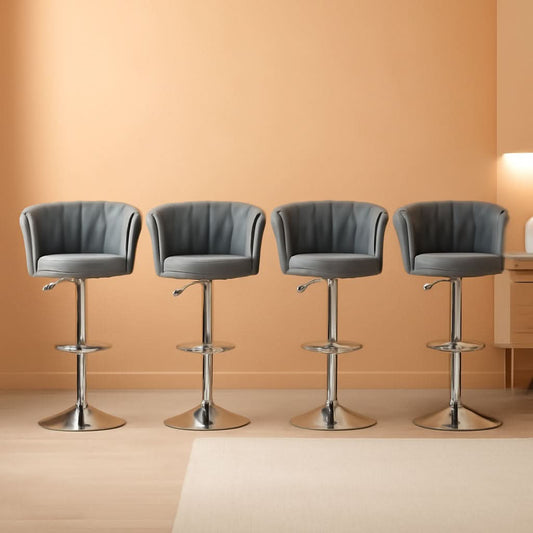 Modern Velvet Swivel Bar Stools Set of Four