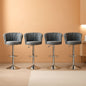 Modern Velvet Swivel Bar Stools Set of Four