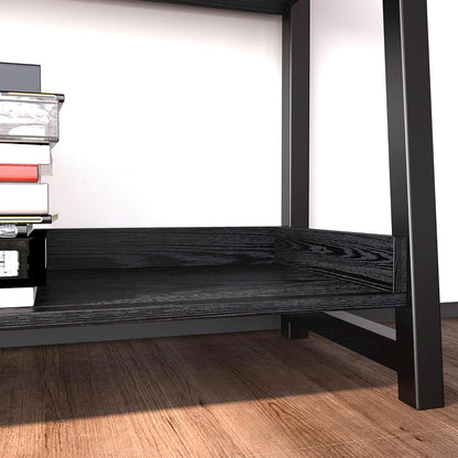 Industrial 5 Tier Bookshelf With Steel Frame 74In Tall