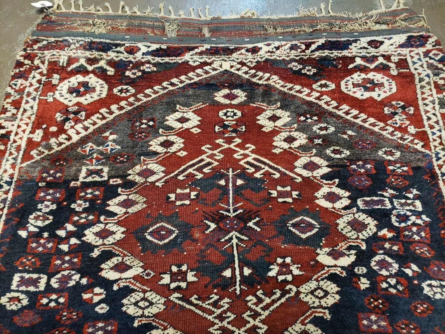 4' X 4' 4" Antique Handmade Turkish Oriental Bergema Wool Veg Dyes Tribal Collectible Rug