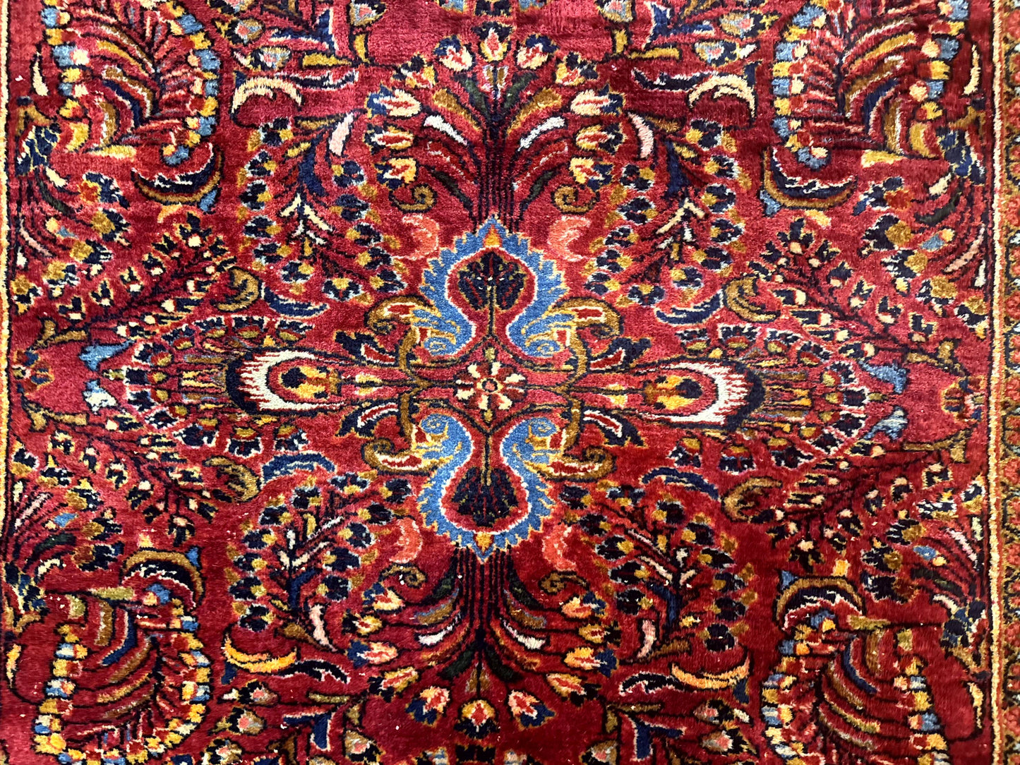 Persian Lilihan Rug 5x6, Red, Floral, Antique Persian Carpet