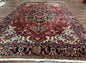 Antique Persian Heriz Rug 8x11, Geometric Tribal Wool Carpet, Brick Red