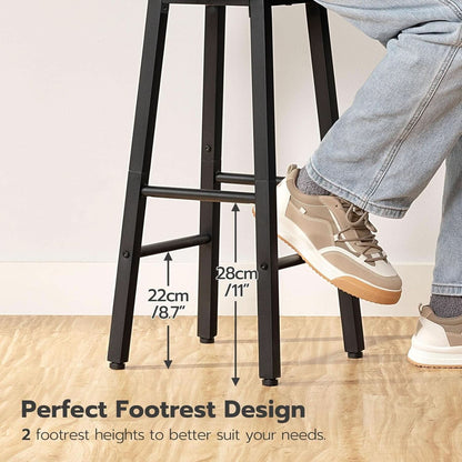 Bar Stools Set Of 2 24.8 Inch Rustic Brown Kitchen Island