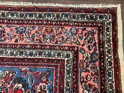 Palace Size Persian Rug 10 x 21 ft, Antique Hamadan Bibikabad Carpet, Handmade Antique Wool Oversized Rug, Ivory, Semi Open Field