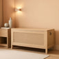 Large Natural Storage Bench with Safety Hinge, 39.4 Inches