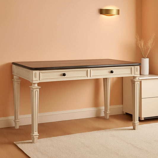 Realyn French Country 60 Inch Lift Top Desk USB Charging
