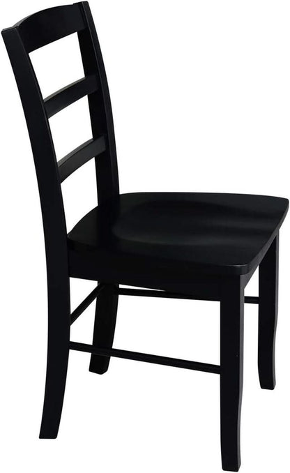 Set Of 2 Black Madrid Ladderback Dining Chairs For Kitchen