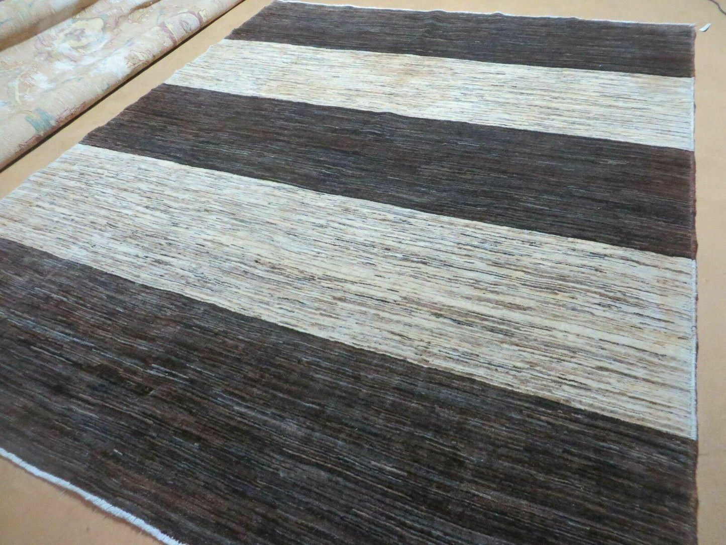 6' 6" X 8' Modern Tibetan Nepal Art Deco Chinese Hand Knotted Wool Rug Nice