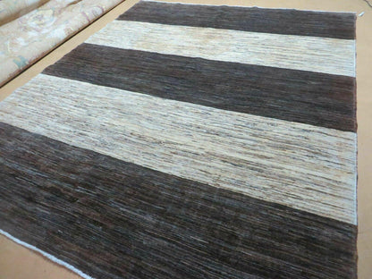 6' 6" X 8' Modern Tibetan Nepal Art Deco Chinese Hand Knotted Wool Rug Nice