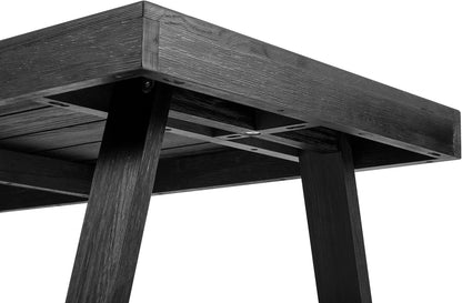 72 Inch Farmhouse Dining Table Solid Wood Black Wirebrush