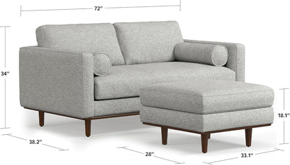 Morrison 72 Inch Mid Century Modern Sofa Set Mist Grey