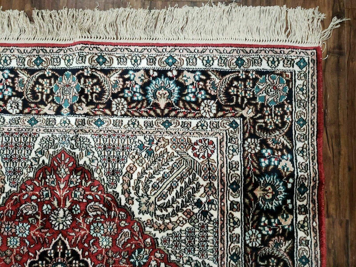 3' X 5' Vintage Fine Handmade India Oriental Kashmir Silk Rug 400 KPSI Wow