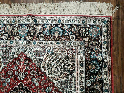 3' X 5' Vintage Fine Handmade India Oriental Kashmir Silk Rug 400 KPSI Wow