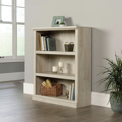 Three Shelf Bookcase Chalked Chestnut Finish With Adjustable Shelves