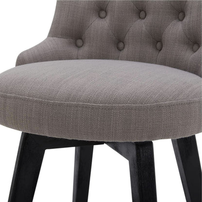 Flint Grey Upholstered Swivel Bar Stool 26 Inch Set Of 2
