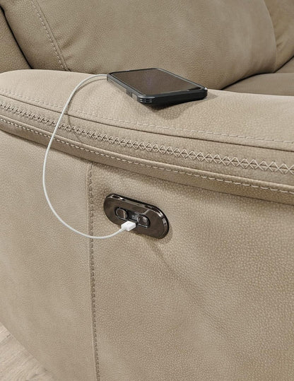 Durapella Power Recliner With Adjustable Headrest Beige
