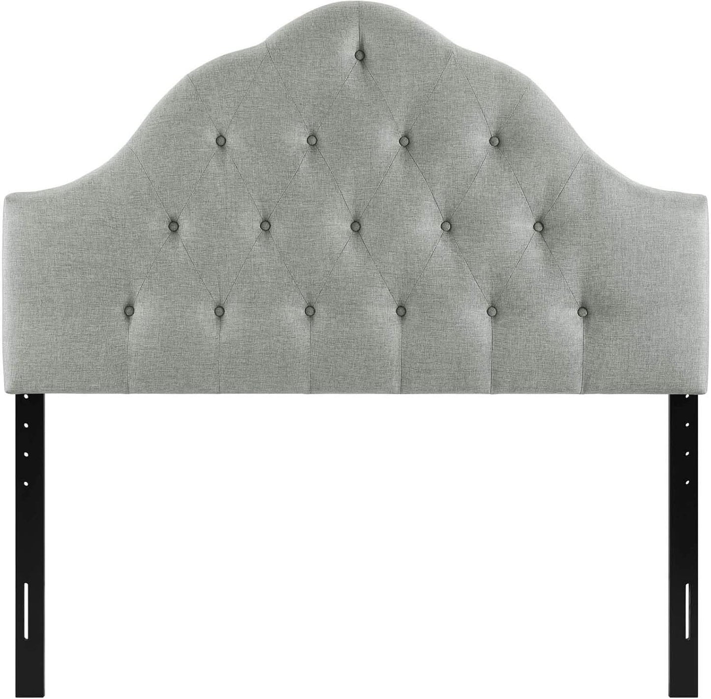 Tufted Linen Upholstered Queen Headboard with High Arch