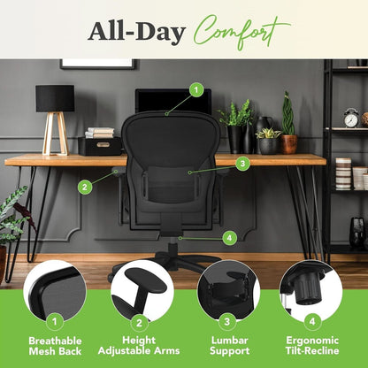 Wave High Back Ergonomic Office Chair Leather Seat